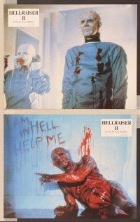 2j228 HELLBOUND: HELLRAISER II 8 French LCs '89 Clive Barker, Pinhead & his friends, wild images!