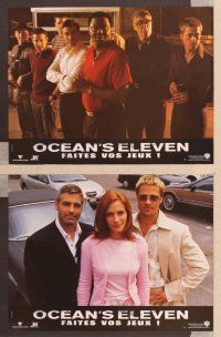 2j248 OCEAN'S 11 8 French LCs '01 Steven Soderbergh, George Clooney, Matt Damon, Brad Pitt