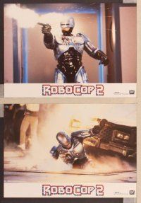 2j917 ROBOCOP 2 18 German LCs '90 images of cyborg cop Peter Weller w/Nancy Allen!