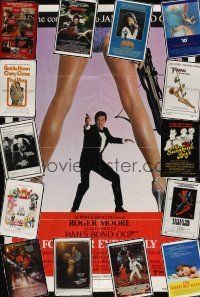 2k003 LOT OF 124 FOLDED ONE-SHEETS lot '62 - '81 For Your Eyes Only, Saturday Night Fever + more!