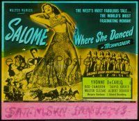 2k129 SALOME WHERE SHE DANCED glass slide '45 world's most fascinating woman Yvonne De Carlo!