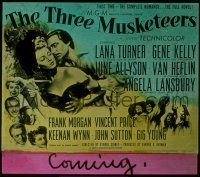 2k138 THREE MUSKETEERS glass slide '48 Lana Turner, Gene Kelly, June Allyson, Angela Lansbury