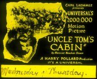 2k140 UNCLE TOM'S CABIN glass slide '27 Harriet Beecher Stowe, Universal's $2,000,000 picture!