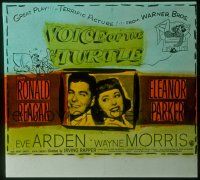 2k148 VOICE OF THE TURTLE glass slide '48 smiling Ronald Reagan & Eleanor Parker back-to-back!