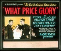 2k152 WHAT PRICE GLORY glass slide '26 Dolores Del Rio between Edmund Lowe & Victor McLaglen!