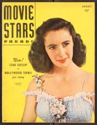 2k097 MOVIE STARS PARADE magazine August 1947 young Elizabeth Taylor by Clarence Sinclair Bull!