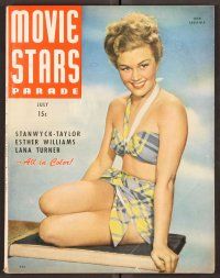 2k096 MOVIE STARS PARADE magazine July 1947 portrait of sexy Joan Caulfield by Budd Fraker!