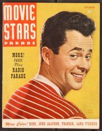 2k098 MOVIE STARS PARADE magazine September 1947 great smiling portrait of Larry Parks!