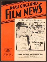 2k037 NEW ENGLAND FILM NEWS exhibitor magazine July 28, 1932 Johnny Mack Brown in Flames!