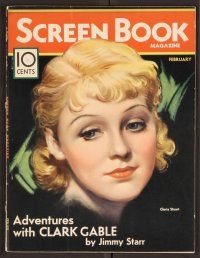 2k042 SCREEN BOOK magazine February 1933 art of pretty Gloria Stuart + great King Kong ad!