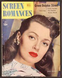 2k087 SCREEN ROMANCES magazine October 1947 sexy brunette Lana Turner in Green Dolphin Street!