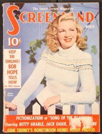 2k077 SCREENLAND magazine March 1942 sexy Claire Trevor from The Adventures of Martin Eden!