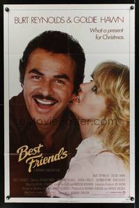 2m080 BEST FRIENDS 1sh '82 great close up of Goldie Hawn biting Burt Reynolds' ear!