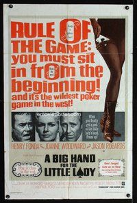 2m084 BIG HAND FOR THE LITTLE LADY 1sh '66 Henry Fonda, Joanne Woodward, wildest poker game!