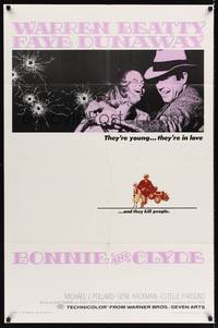 2m105 BONNIE & CLYDE 1sh '67 notorious crime duo Warren Beatty & Faye Dunaway!