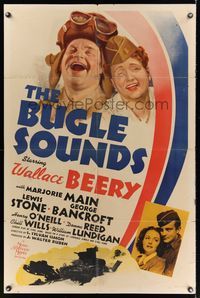 2m126 BUGLE SOUNDS style C 1sh '42 great art of military man Wallace Beery & Marjorie Main!