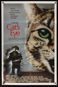 2m152 CAT'S EYE 1sh '85 Stephen King, Drew Barrymore, artwork of wacky little monster by J. Vack!