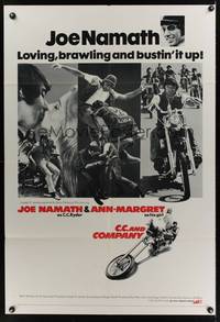 2m132 C.C. & COMPANY 1sh '70 great images of Joe Namath on motorcycle, biker gang!