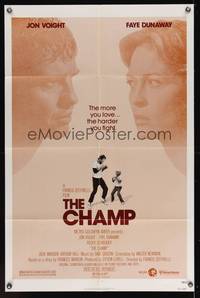 2m160 CHAMP 1sh '79 great image of Jon Voight boxing with little boy, Faye Dunaway