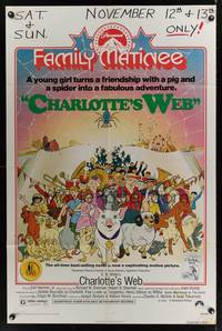 2m161 CHARLOTTE'S WEB 1sh R74 E.B. White's farm animal cartoon classic!