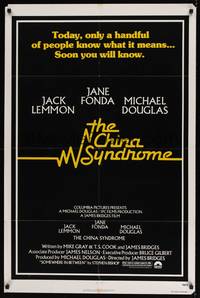 2m166 CHINA SYNDROME 1sh '79 Jack Lemmon, Jane Fonda, Michael Douglas, soon you will know!