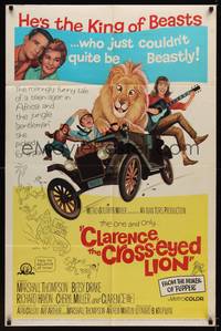 2m177 CLARENCE THE CROSS-EYED LION 1sh '65 Africa safari, wacky art of cross-eyed lion driving!