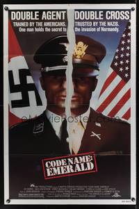 2m186 CODE NAME EMERALD 1sh '85 cool image of WWII double agent Ed Harris!