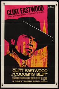 2m205 COOGAN'S BLUFF 1sh '68 art of Clint Eastwood in New York City, directed by Don Siegel!