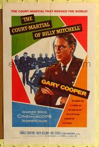 2m217 COURT-MARTIAL OF BILLY MITCHELL 1sh '56 c/u of Gary Cooper, directed by Otto Preminger!