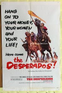 2m258 DESPERADOS 1sh '69 Vince Edwards, Jack Palance, hang on to your money & your women!