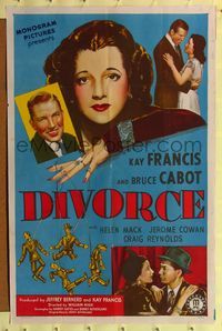 2m271 DIVORCE 1sh '45 Kay Francis with puppet grooms, Bruce Cabot, Helen Mack!