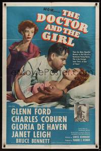 2m272 DOCTOR & THE GIRL 1sh '49 Glenn Ford, Janet Leigh, Charles Coburn, Gloria De Haven!