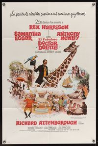 2m274 DOCTOR DOLITTLE Spanish/U.S. 1sh '67 Rex Harrison speaks with animals, by Richard Fleischer!