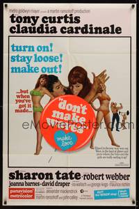 2m279 DON'T MAKE WAVES 1sh '67 Tony Curtis with super sexy Sharon Tate & Claudia Cardinale!