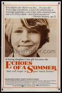 2m296 ECHOES OF A SUMMER 1sh '76 great super close portrait of young dying Jodie Foster!