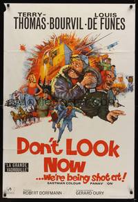 2m278 DON'T LOOK NOW WE'RE BEING SHOT AT English 1sh '68 Terry-Thomas, Bourvil, Louis De Funes!