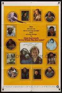 2m315 EVERY WHICH WAY BUT LOOSE teaser 1sh '78 Clint Eastwood & Clyde the orangutan, Sondra Locke!