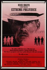 2m320 EXTREME PREJUDICE 1sh '86 cool close-up of cowboy Nick Nolte, Walter Hill directed!