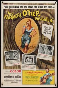 2m329 FARMER'S OTHER DAUGHTER 1sh '65 sexy peephole image, what her sister won't do SHE WILL!