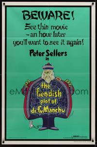 2m335 FIENDISH PLOT OF DR. FU MANCHU teaser 1sh '80 great wacky artwork of Asian Peter Sellers!