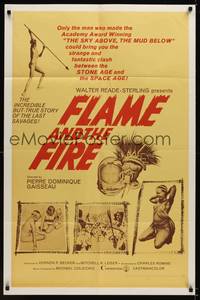 2m346 FLAME & THE FIRE 1sh '66 Pierre Dominique Gaisseau, naked African natives!