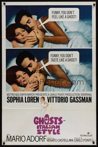 2m374 GHOSTS - ITALIAN STYLE int'l style A 1sh '68 Questi fantasmi, sexy Sophia Loren close up!