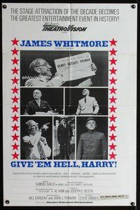 2m381 GIVE 'EM HELL HARRY 1sh '75 James Whitmore's 1-man show as President Truman!