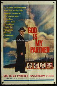 2m386 GOD IS MY PARTNER 1sh '57 religious Walter Brennan, the miracle on main street!