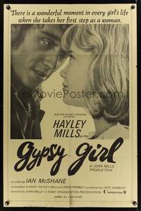 2m413 GYPSY GIRL 1sh '66 romantic close up of Hayley Mills & Ian McShane!