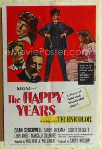 2m418 HAPPY YEARS 1sh '50 Dean Stockwell, Darryl Hickman, directed by William Wellman!