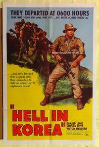 2m431 HELL IN KOREA 1sh '57 they blended courage & cowardice to fight an enemy for 72 hours!