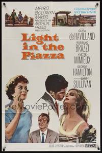 2m536 LIGHT IN THE PIAZZA 1sh '61 Olivia De Havilland, Yvette Mimieux, Rossano Brazzi, Hamilton!