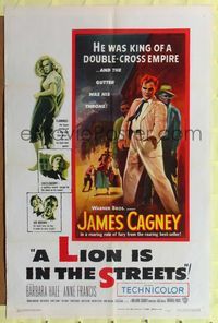 2m537 LION IS IN THE STREETS 1sh '53 the gutter was James Cagney's throne!