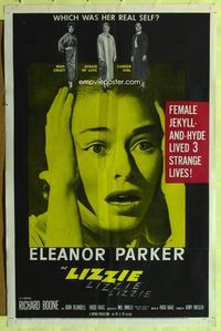 2m539 LIZZIE 1sh '57 Eleanor Parker is a female Jekyll & Hyde times three, which was real?